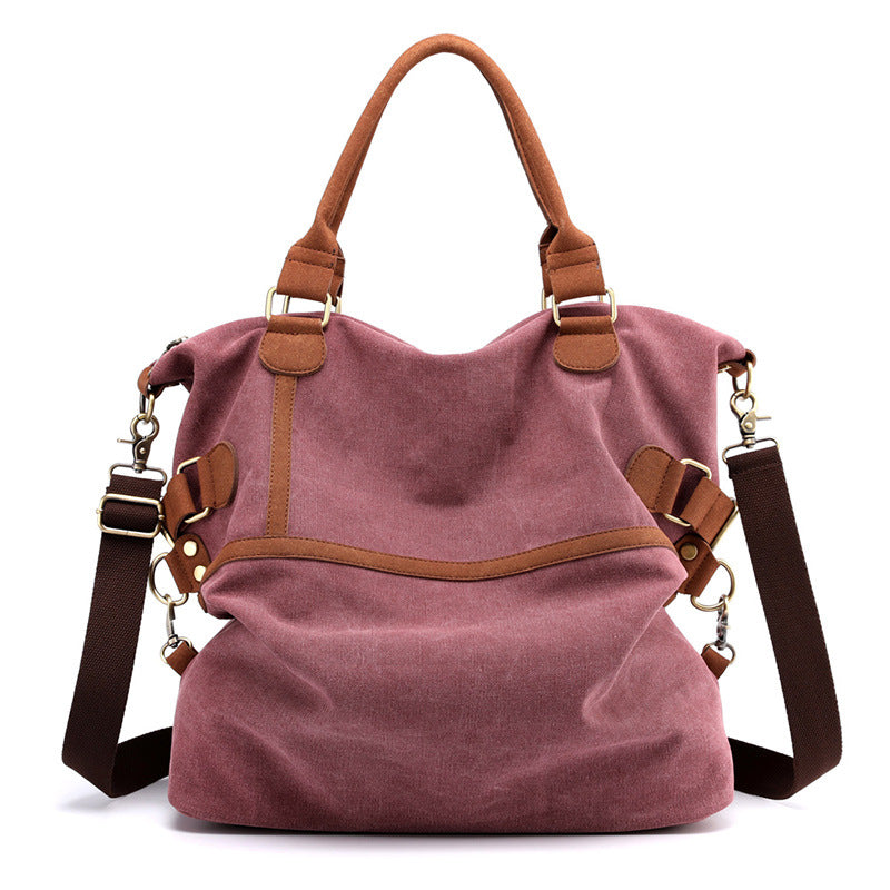 [W-Bolso] Bolso De Lona Para Mujer Casual Crossbody Bolso Retro
