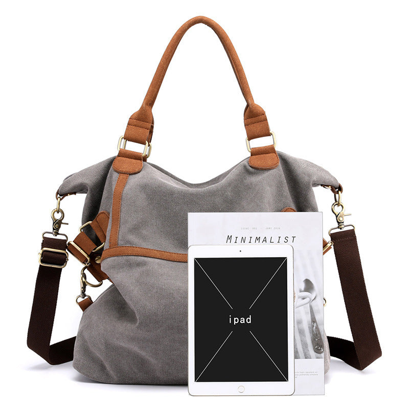 [W-Bolso] Bolso De Lona Para Mujer Casual Crossbody Bolso Retro