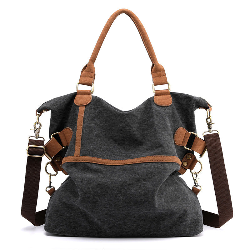 [W-Bolso] Bolso De Lona Para Mujer Casual Crossbody Bolso Retro