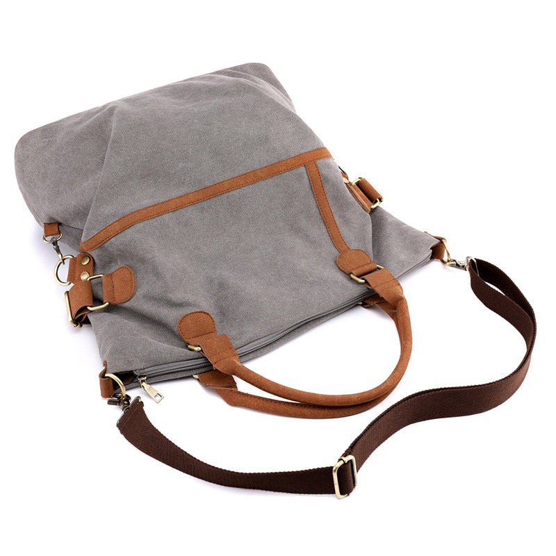 [W-Bolso] Bolso De Lona Para Mujer Casual Crossbody Bolso Retro