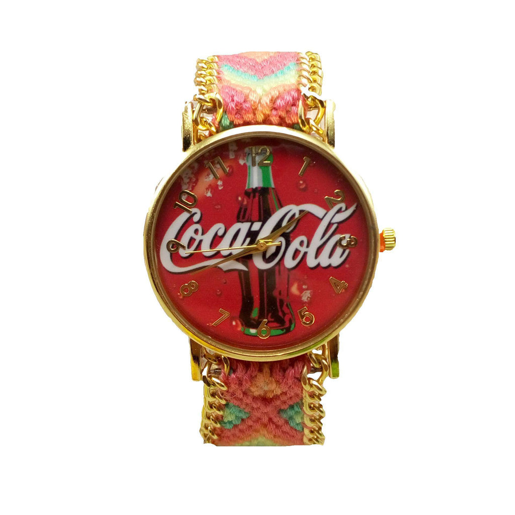 Reloj de pulsera de lana tejida a mano reloj de cuarzo de moda