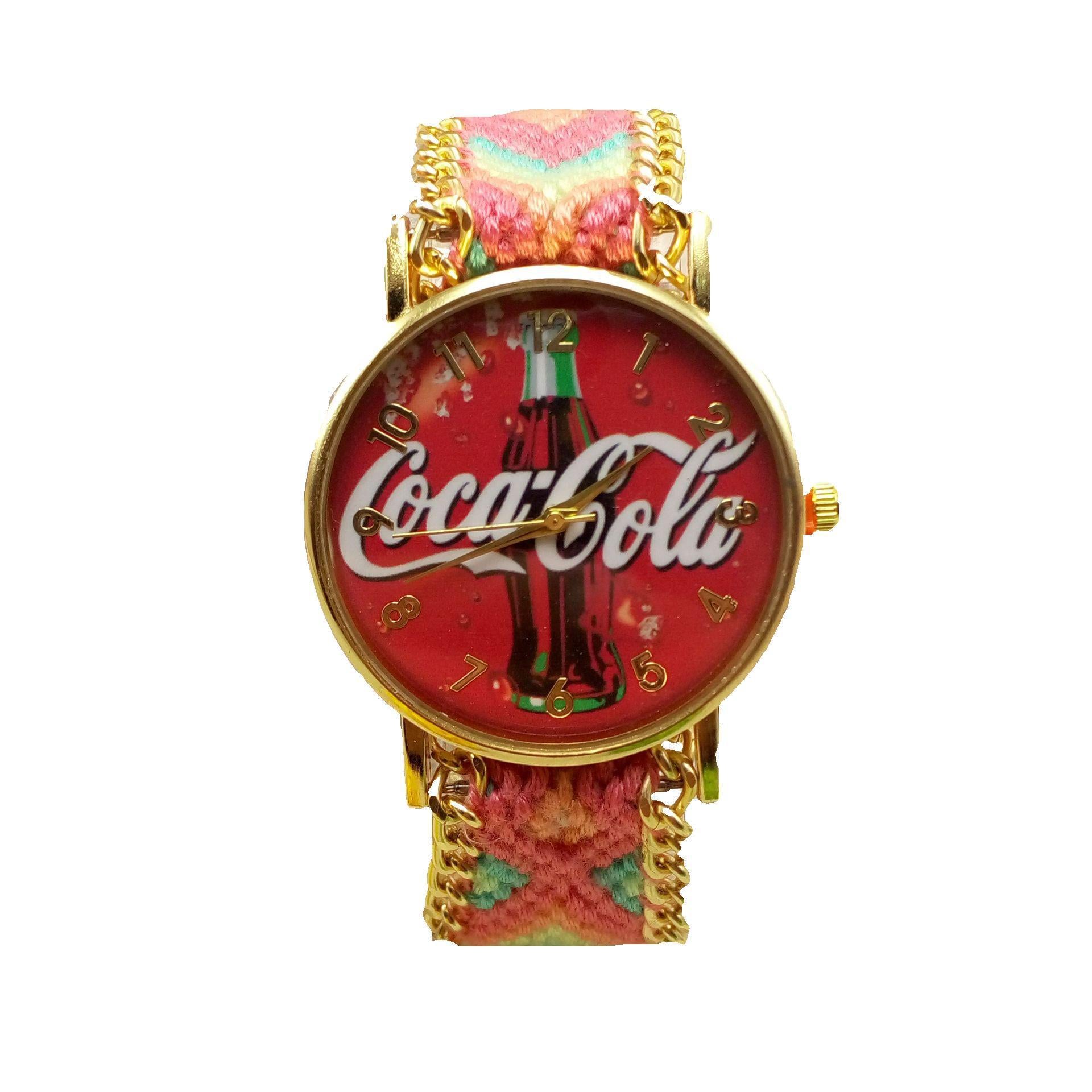 Reloj de pulsera de lana tejida a mano reloj de cuarzo de moda