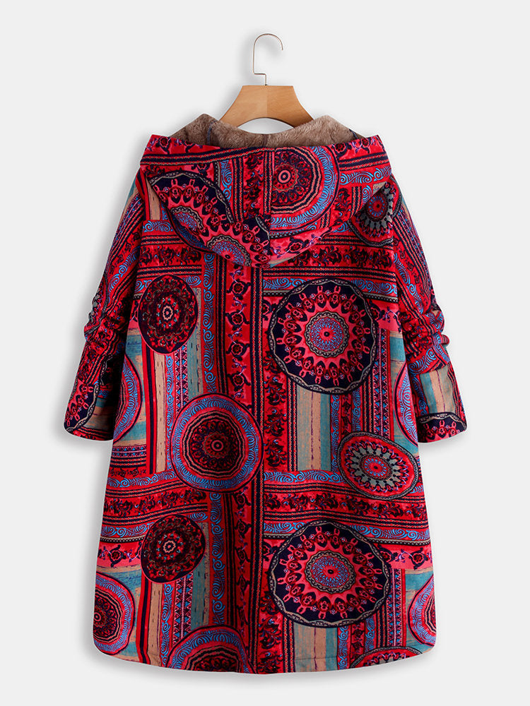 Abrigo De Felpa De Algodón Cálido Y Elegante Con Capucha