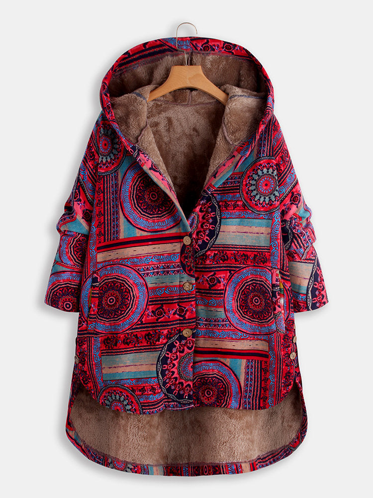 Abrigo De Felpa De Algodón Cálido Y Elegante Con Capucha