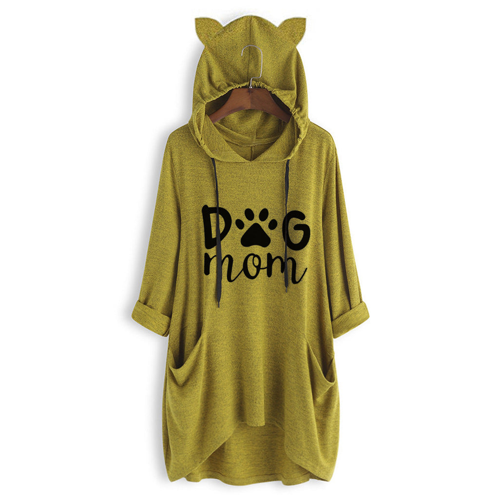 Vestido De Moda De Las Mujeres Del Suéter De La Manga Tres Cuartos Suelto Más El Tamaño De Las Mujeres MM