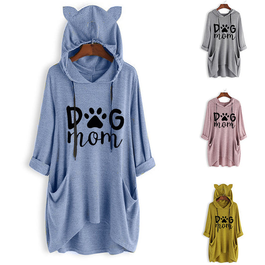 Vestido De Moda De Las Mujeres Del Suéter De La Manga Tres Cuartos Suelto Más El Tamaño De Las Mujeres MM