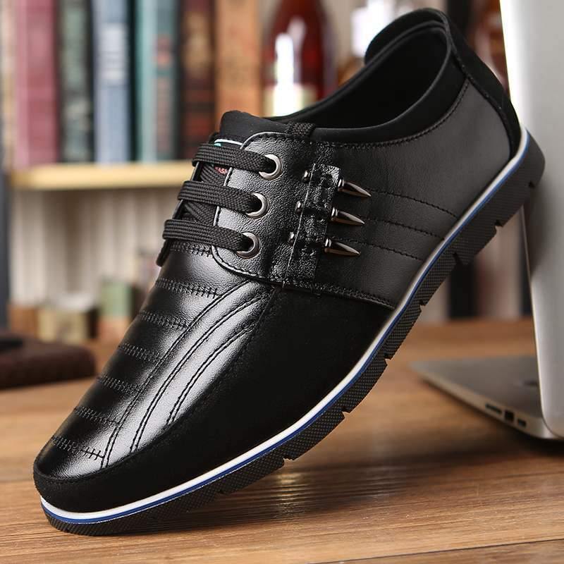 Zapatos planos casuales con correa de punta redonda para hombre - MXbueno