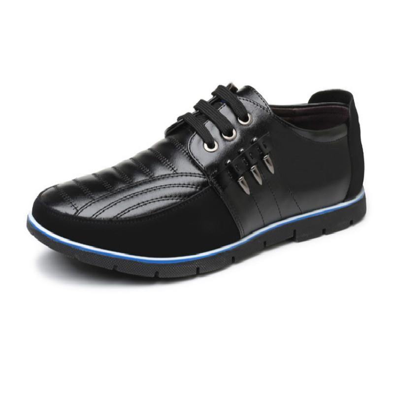 Zapatos planos casuales con correa de punta redonda para hombre - MXbueno