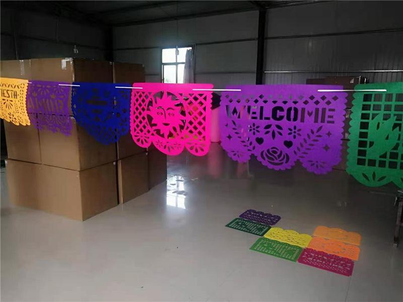 Guirnaldas de manta de fieltro con color multi para dias de los muertos - MXbueno