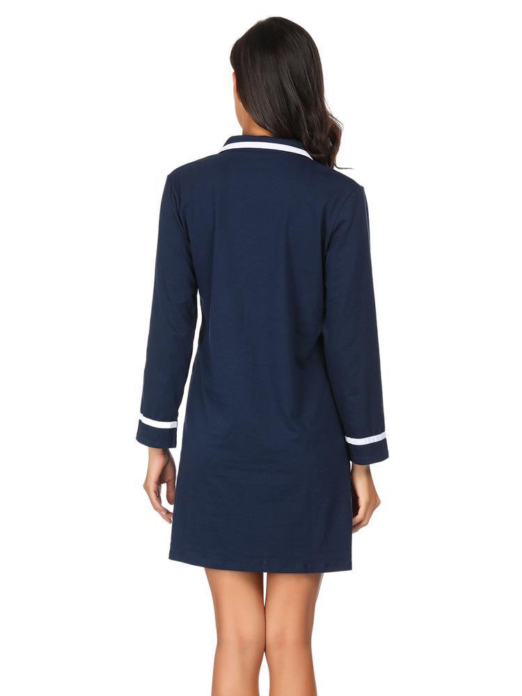 Los pijamas de manga larga estilo camisa de algodón - MXbueno