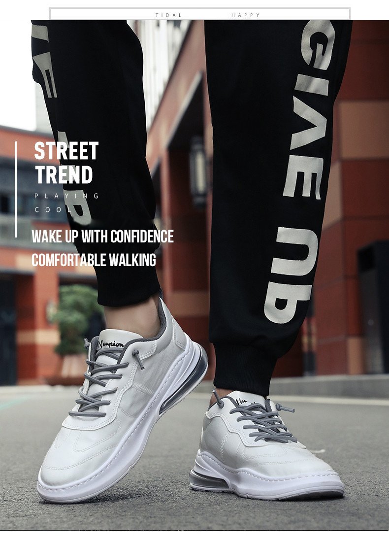 Moda Hombres Zapatillas de Cuero Aire Zapatos Tide Suela de Goma