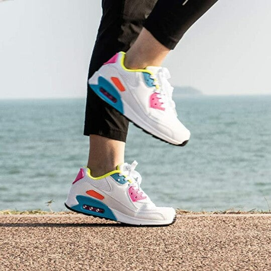 Zapatillas Informales De Malla Transpirable Con Cordones Para Mujer