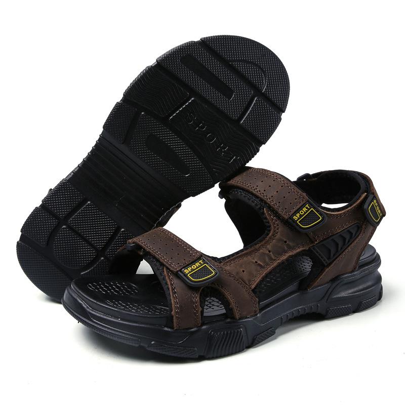 Zapatos Casuales De Playa De Piel De Vaca Hombres