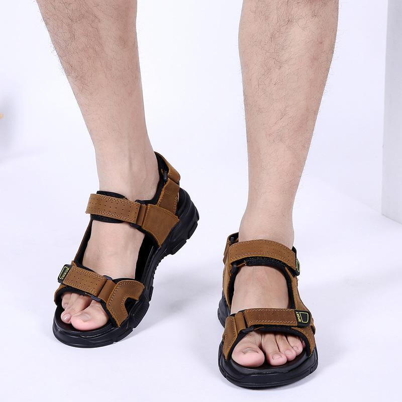 Zapatos Casuales De Playa De Piel De Vaca Hombres