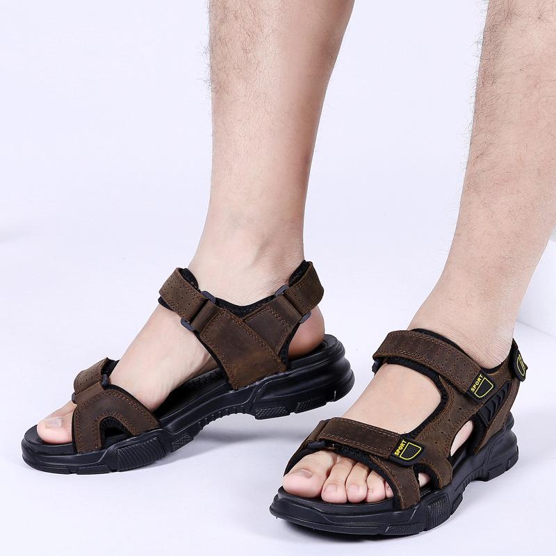 Zapatos Casuales De Playa De Piel De Vaca Hombres