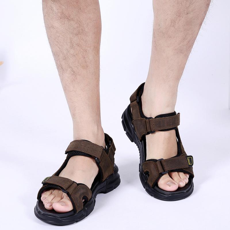 Zapatos Casuales De Playa De Piel De Vaca Hombres