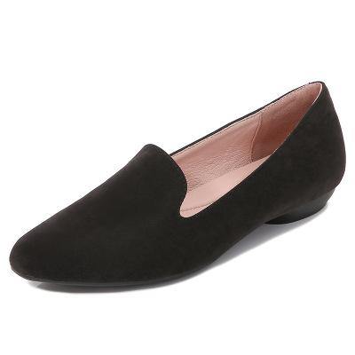 Mocasines De Tacón Bajo Ocasionales De Cuero Suave - MXbueno