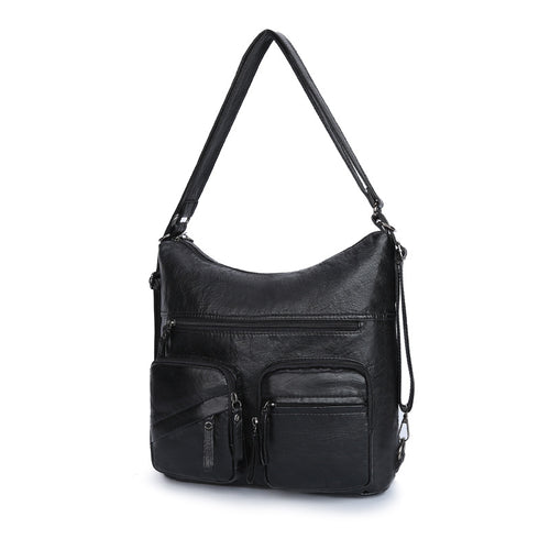 Bolso De Hombro De Cuero Multifuncional Mochila De Gran Capacidad