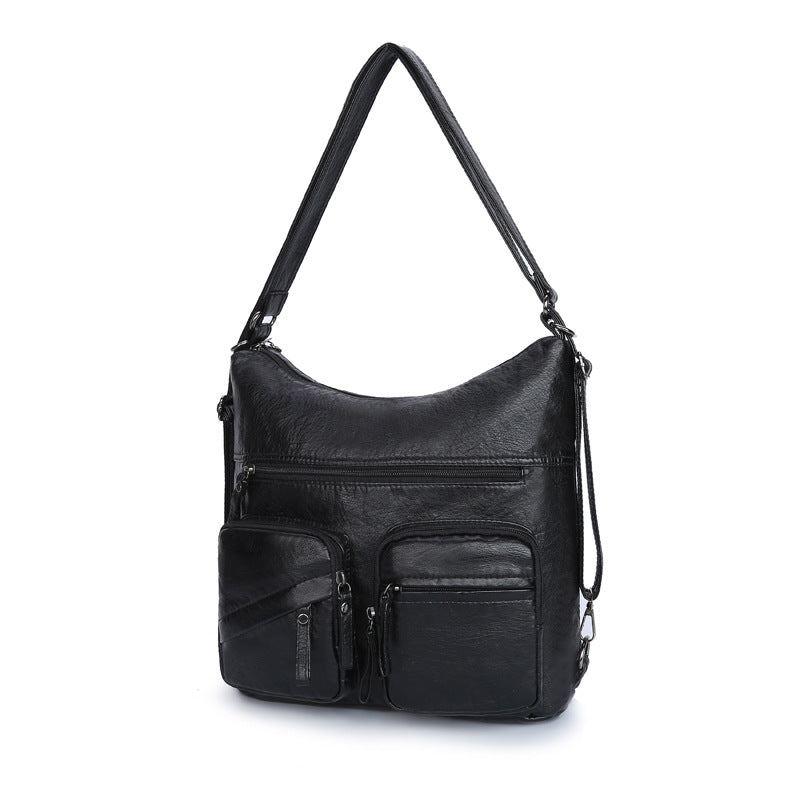 Bolso De Hombro De Cuero Multifuncional Mochila De Gran Capacidad
