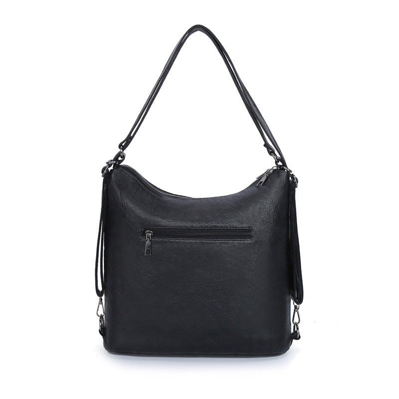 Bolso De Hombro De Cuero Multifuncional Mochila De Gran Capacidad
