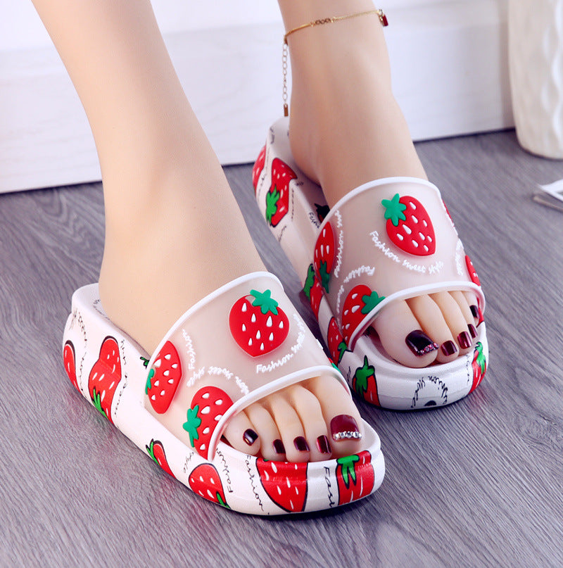 Sandalias Y Zapatillas De Baño Zapatillas Antideslizantes Superiores Transparentes De Frutas