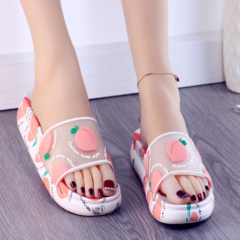 Sandalias Y Zapatillas De Baño Zapatillas Antideslizantes Superiores Transparentes De Frutas