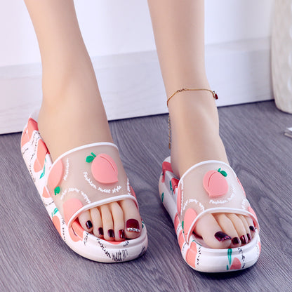 Sandalias Y Zapatillas De Baño Zapatillas Antideslizantes Superiores Transparentes De Frutas