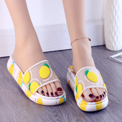 Sandalias Y Zapatillas De Baño Zapatillas Antideslizantes Superiores Transparentes De Frutas