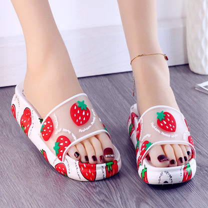 Sandalias Y Zapatillas De Baño Zapatillas Antideslizantes Superiores Transparentes De Frutas