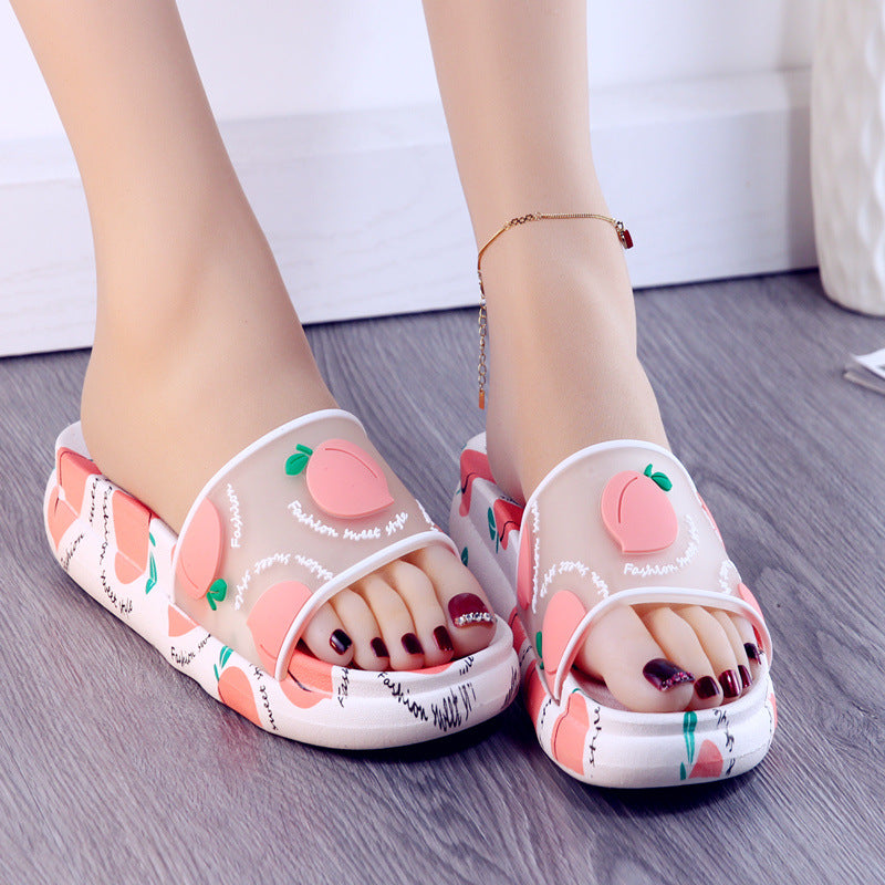 Sandalias Y Zapatillas De Baño Zapatillas Antideslizantes Superiores Transparentes De Frutas