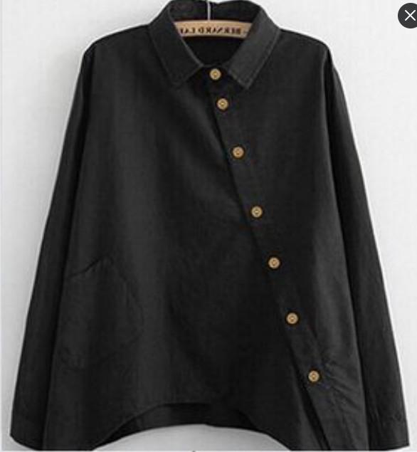 Camisa con tapeta diagonal en color liso