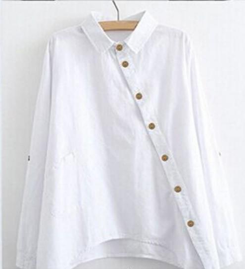 Camisa con tapeta diagonal en color liso