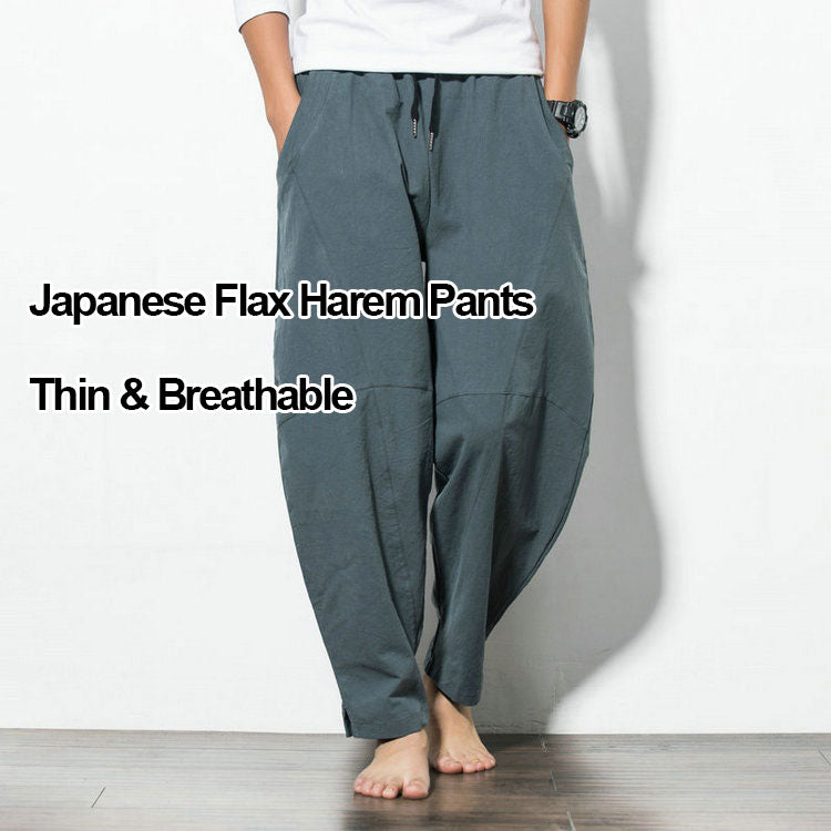 Pantalones Harén Casuales De Algodón Y Lino