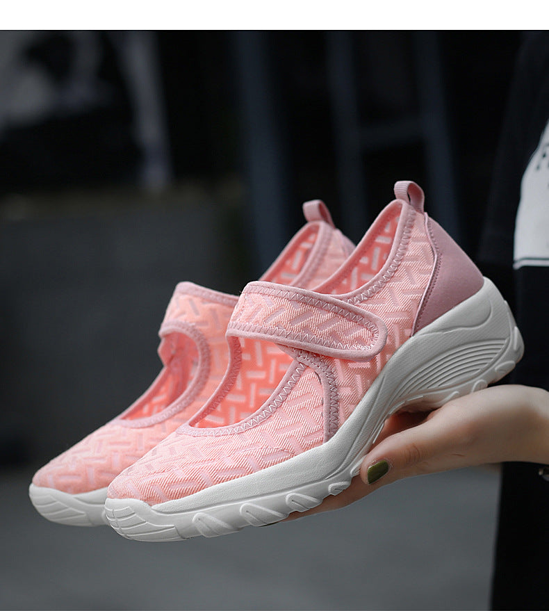 zapatos de ocio ligeros elásticos antideslizantes transpirables de moda de las mujeres