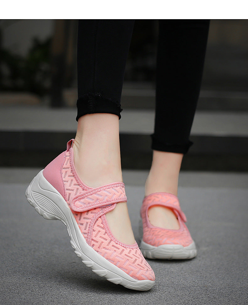 zapatos de ocio ligeros elásticos antideslizantes transpirables de moda de las mujeres