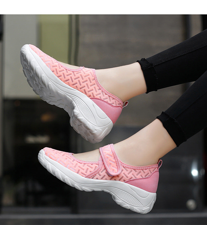 zapatos de ocio ligeros elásticos antideslizantes transpirables de moda de las mujeres