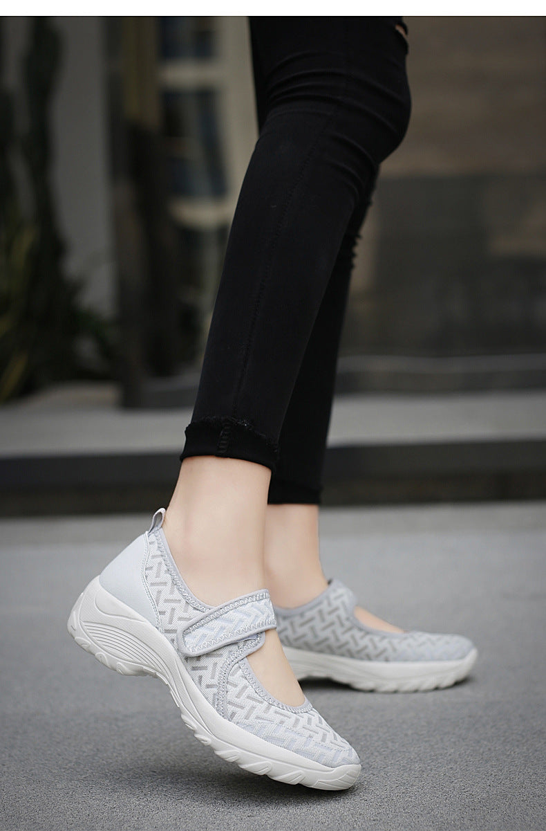 zapatos de ocio ligeros elásticos antideslizantes transpirables de moda de las mujeres