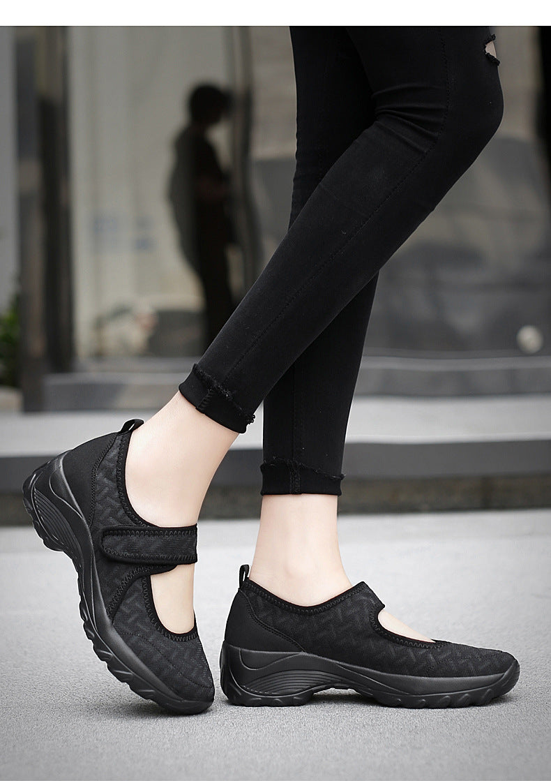 zapatos de ocio ligeros elásticos antideslizantes transpirables de moda de las mujeres