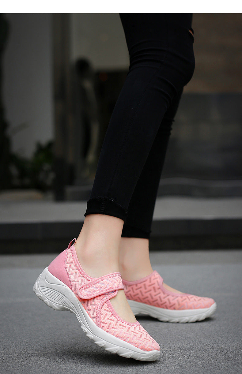 zapatos de ocio ligeros elásticos antideslizantes transpirables de moda de las mujeres