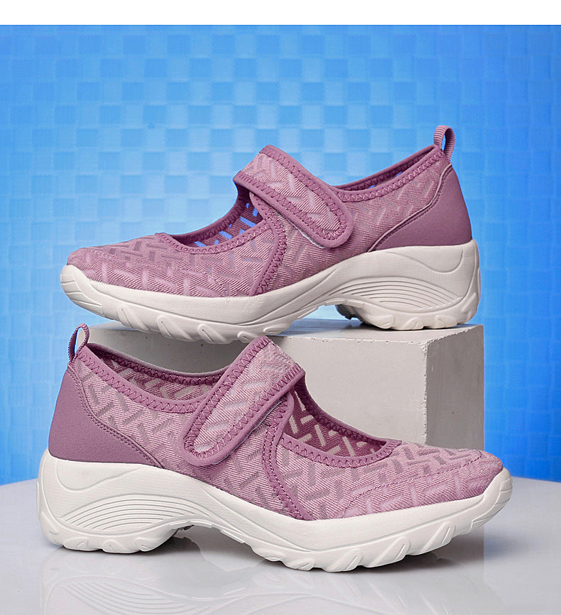 zapatos de ocio ligeros elásticos antideslizantes transpirables de moda de las mujeres