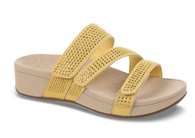 Sandalias con plataforma de ante y pedrería