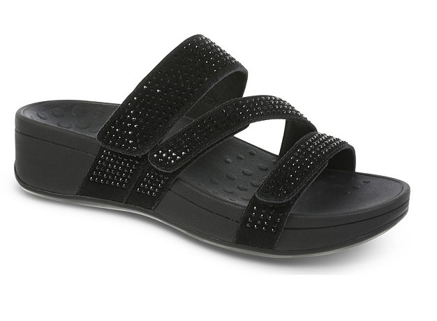 Sandalias con plataforma de ante y pedrería