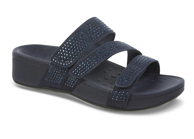 Sandalias con plataforma de ante y pedrería