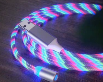 LED brillante magnético 3 en 1 cable de carga USB