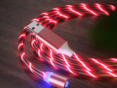 LED brillante magnético 3 en 1 cable de carga USB