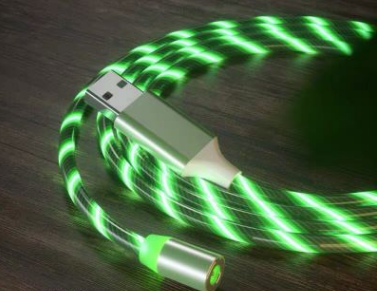 LED brillante magnético 3 en 1 cable de carga USB