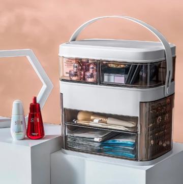 LED LIGHT MAKEUP STORAGE BOX&MIRROR