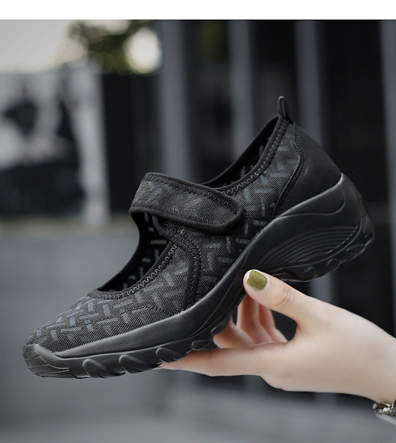 zapatos de ocio ligeros elásticos antideslizantes transpirables de moda de las mujeres