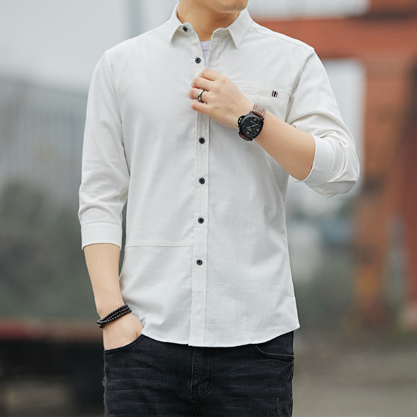 VENTA CALIENTE-Tendencia de los jóvenes, Súper suave, 100% algodón - Camisas de los hombres - Negocios y ocio