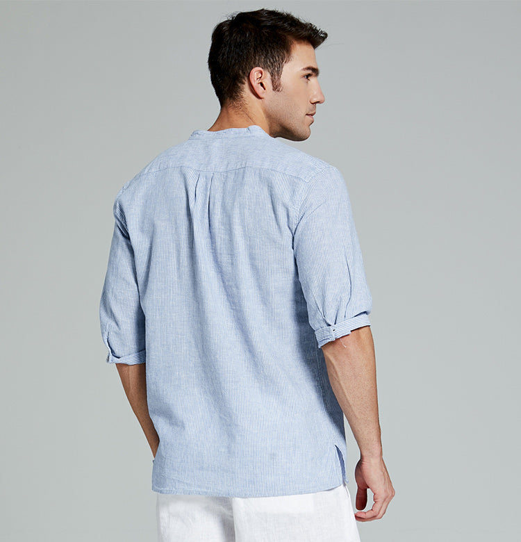 Camisa Con Mangas A Rayas Y Botones